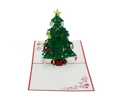 3D Karte Tannenbaum mit Kugeln